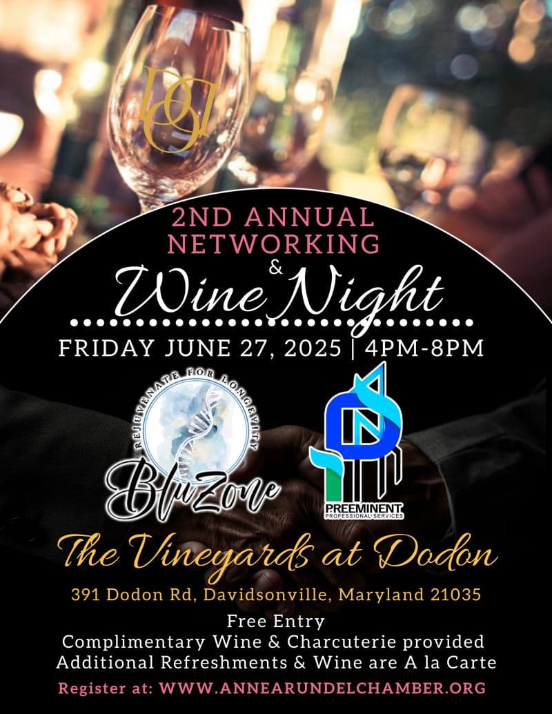 2nd Annual Networking & Wine Night Event Flyer