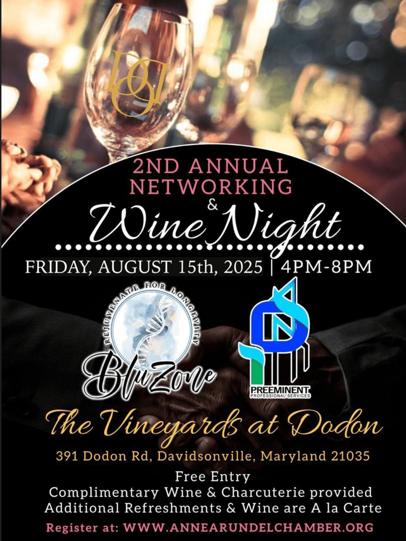 2nd Annual Networking & Wine Night Event Flyer